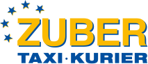 Taxi Zuber Logo am Tag